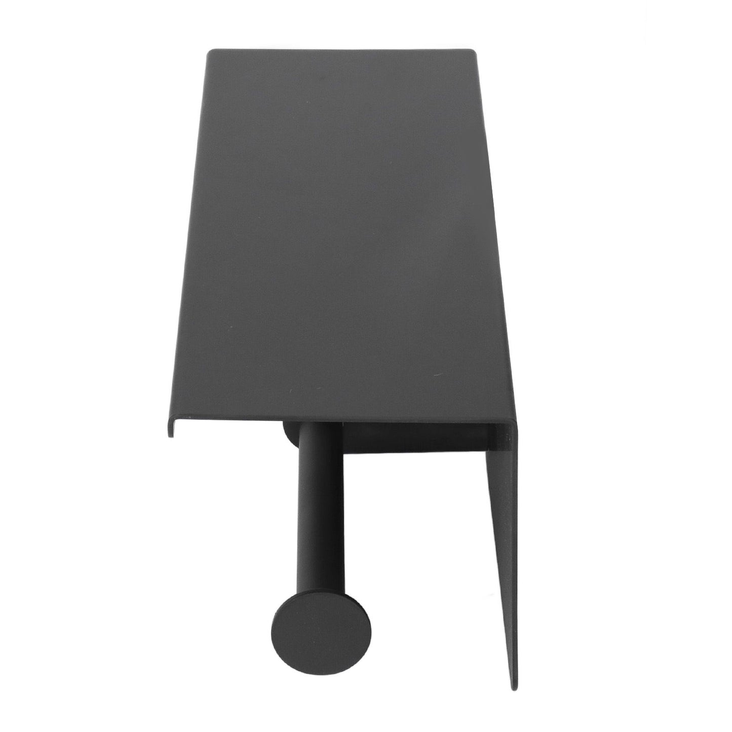 Stainless Steel Toilet Paper Holder with Shelf Self Adhesive Punch Free Toilet Paper Shelf Roll Holder for Bathroom K10 Black