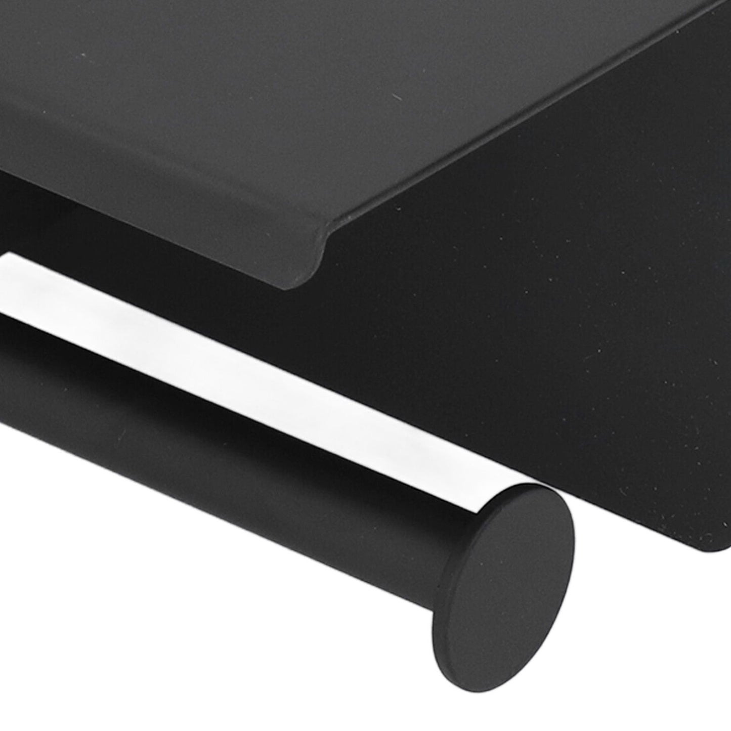 Stainless Steel Toilet Paper Holder with Shelf Self Adhesive Punch Free Toilet Paper Shelf Roll Holder for Bathroom K10 Black