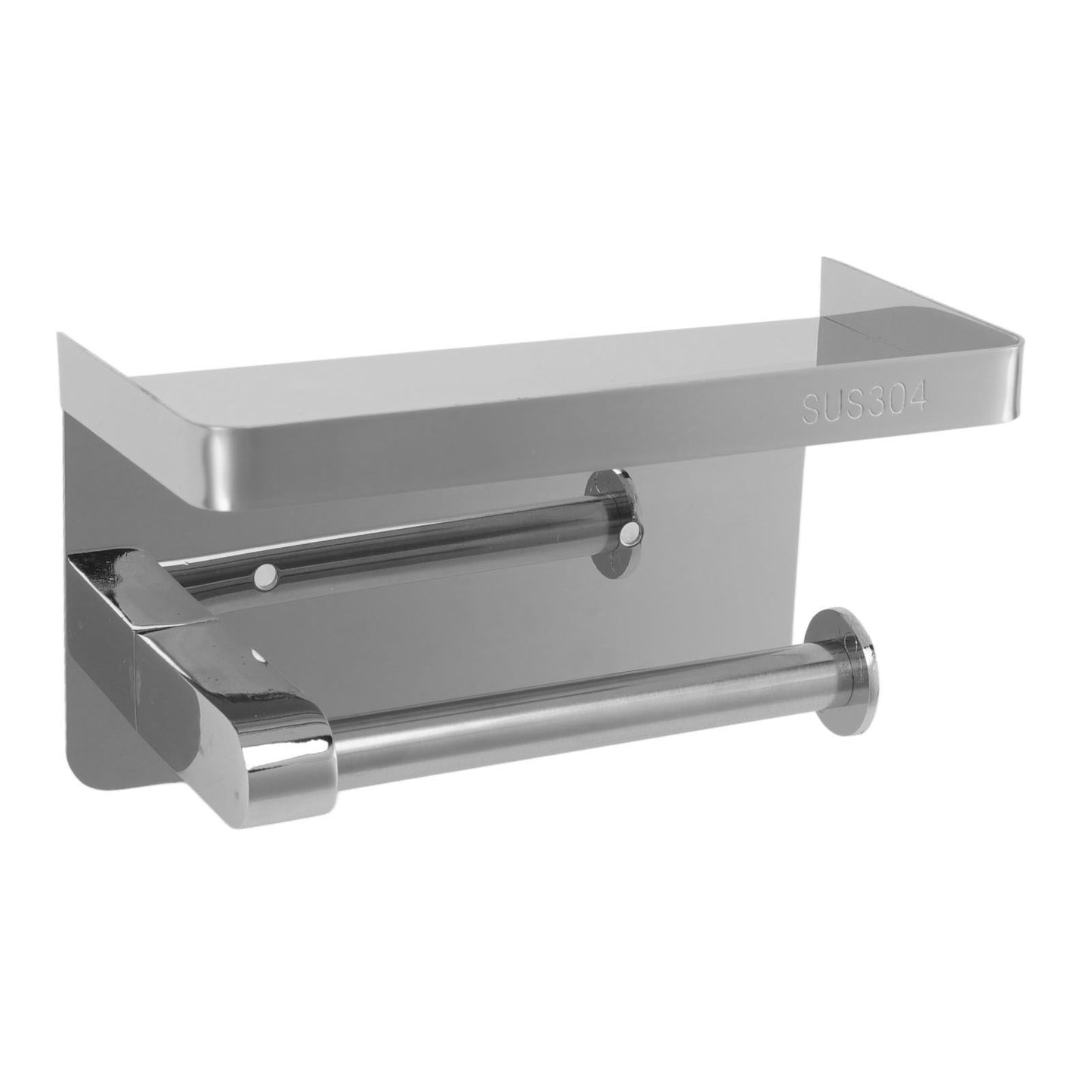Toilet Paper Holder with Shelf Stainless Steel Minimalist Style Wall Mounted Waterproof Toilet Paper Roll Holder for Bathroom k9 Hem 304