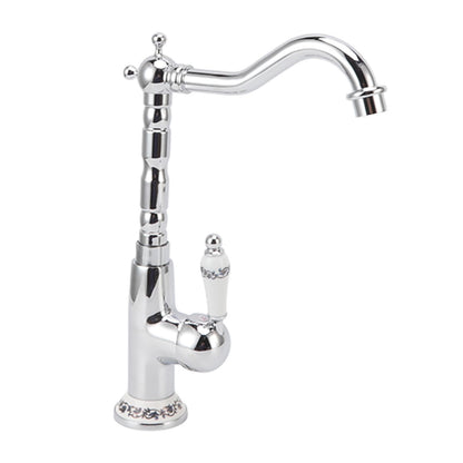 Bathroom Water Tap Retro European Style Brass Electroplating with Long Bend Hose Hot Cold Mixer Basin Faucet for Home