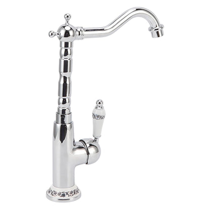 Bathroom Water Tap Retro European Style Brass Electroplating with Long Bend Hose Hot Cold Mixer Basin Faucet for Home