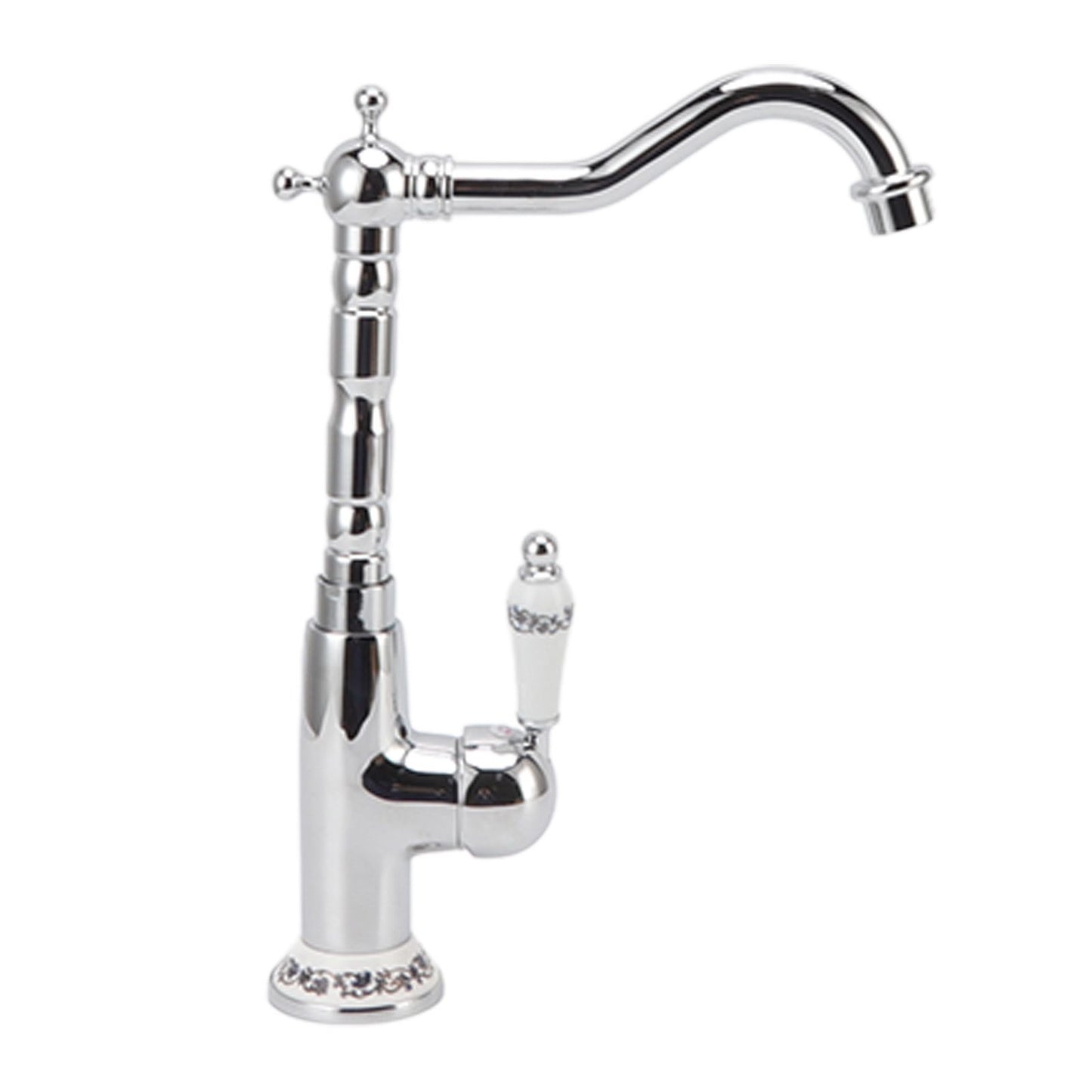 Bathroom Water Tap Retro European Style Brass Electroplating with Long Bend Hose Hot Cold Mixer Basin Faucet for Home