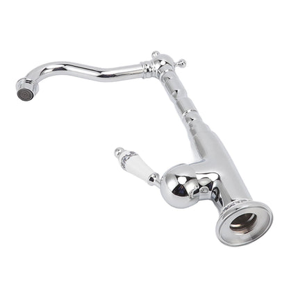 Bathroom Water Tap Retro European Style Brass Electroplating with Long Bend Hose Hot Cold Mixer Basin Faucet for Home