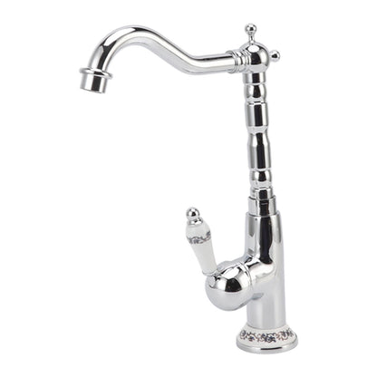 Bathroom Water Tap Retro European Style Brass Electroplating with Long Bend Hose Hot Cold Mixer Basin Faucet for Home