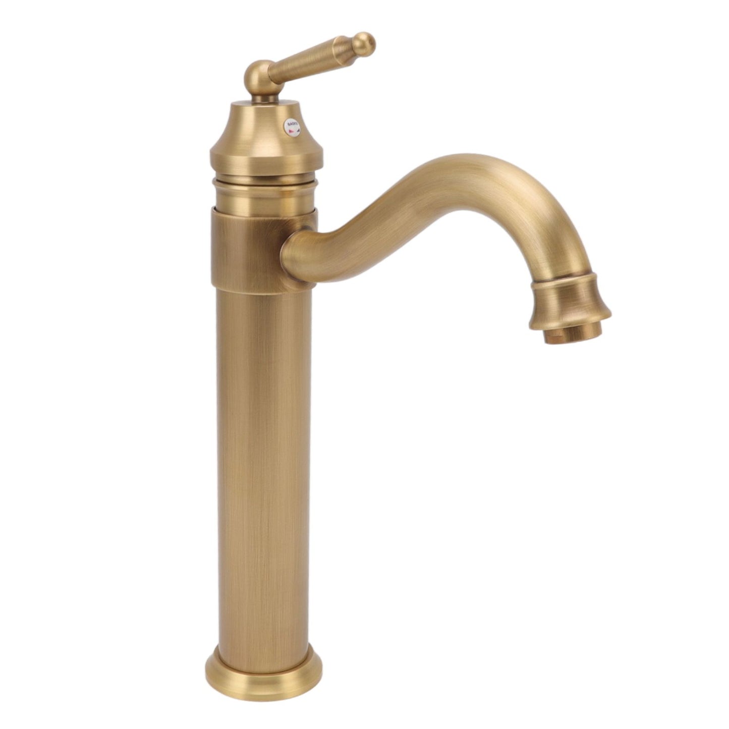 High Sink Faucet Copper Retro Industrial Single Handle Cold Hot Water Mixer Tap for Above Counter Basin Bathroom Hotel