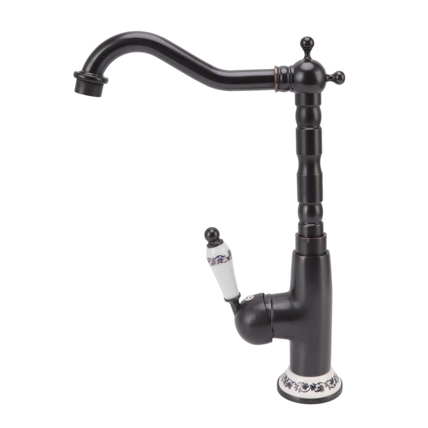 Antique Faucet Retro Style Porcelain Valve Long Spout Sturdy Brass Rotatable Antique Mixer Tap for Bathroom Kitchen