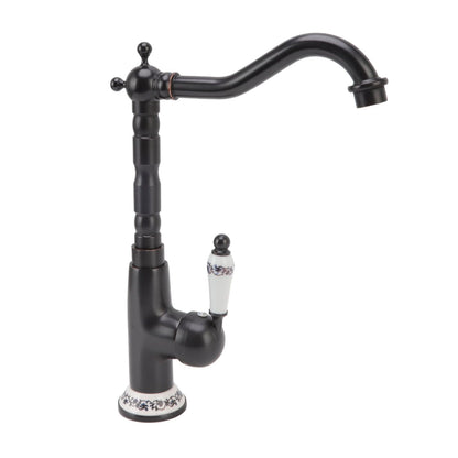 Antique Faucet Retro Style Porcelain Valve Long Spout Sturdy Brass Rotatable Antique Mixer Tap for Bathroom Kitchen
