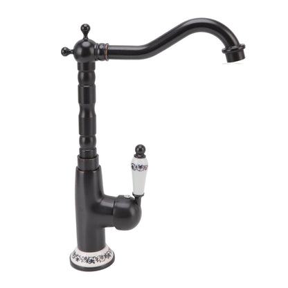 Antique Faucet Retro Style Porcelain Valve Long Spout Sturdy Brass Rotatable Antique Mixer Tap for Bathroom Kitchen