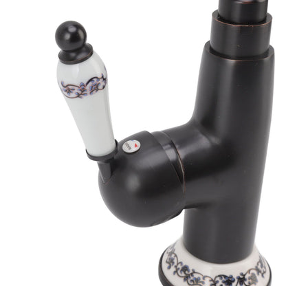 Antique Faucet Retro Style Porcelain Valve Long Spout Sturdy Brass Rotatable Antique Mixer Tap for Bathroom Kitchen