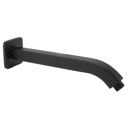 Shower Head Arm Square Brass Wall Mounted Rustproof 10in Shower Head Extension Arm for Bathroom Black