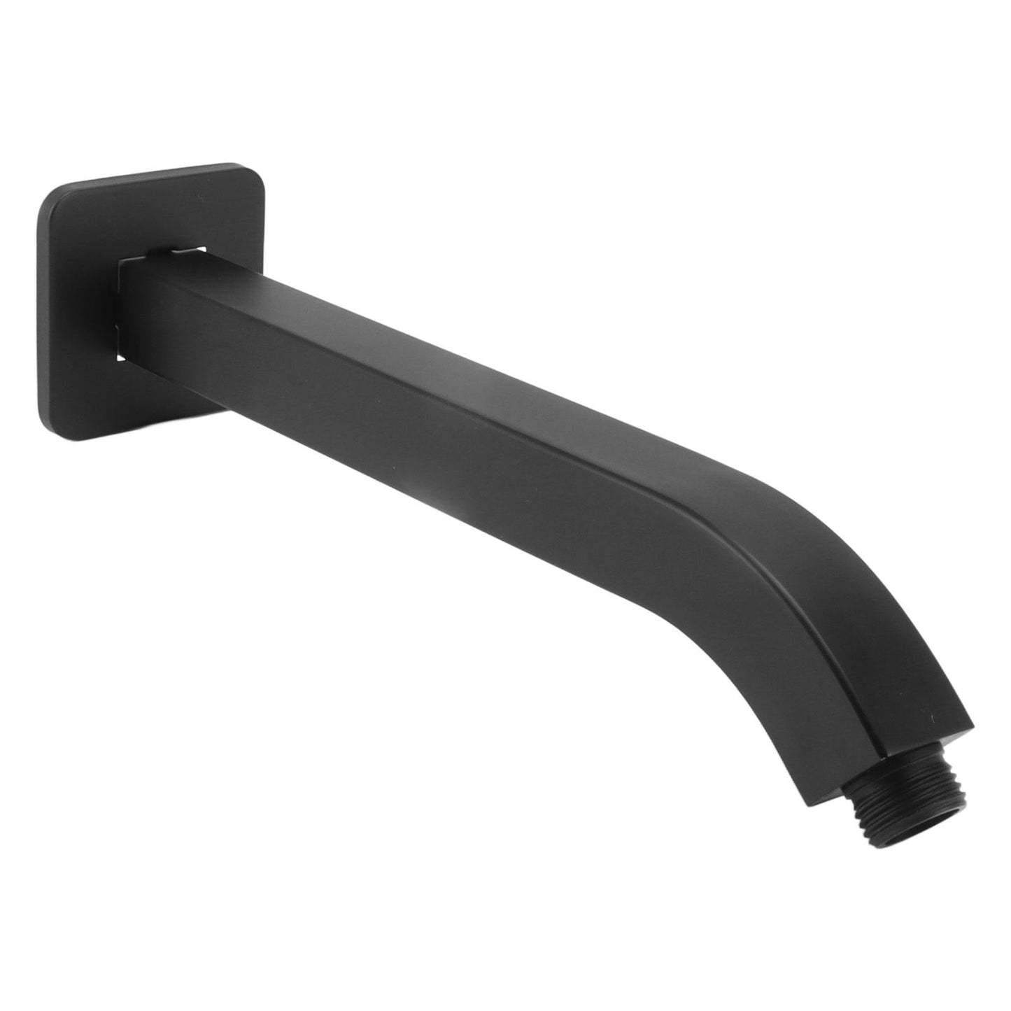 Shower Head Arm Square Brass Wall Mounted Rustproof 10in Shower Head Extension Arm for Bathroom Black
