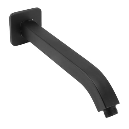 Shower Head Arm Square Brass Wall Mounted Rustproof 10in Shower Head Extension Arm for Bathroom Black