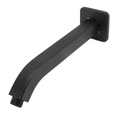 Shower Head Arm Square Brass Wall Mounted Rustproof 10in Shower Head Extension Arm for Bathroom Black