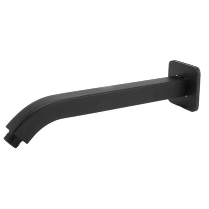 Shower Head Arm Square Brass Wall Mounted Rustproof 10in Shower Head Extension Arm for Bathroom Black