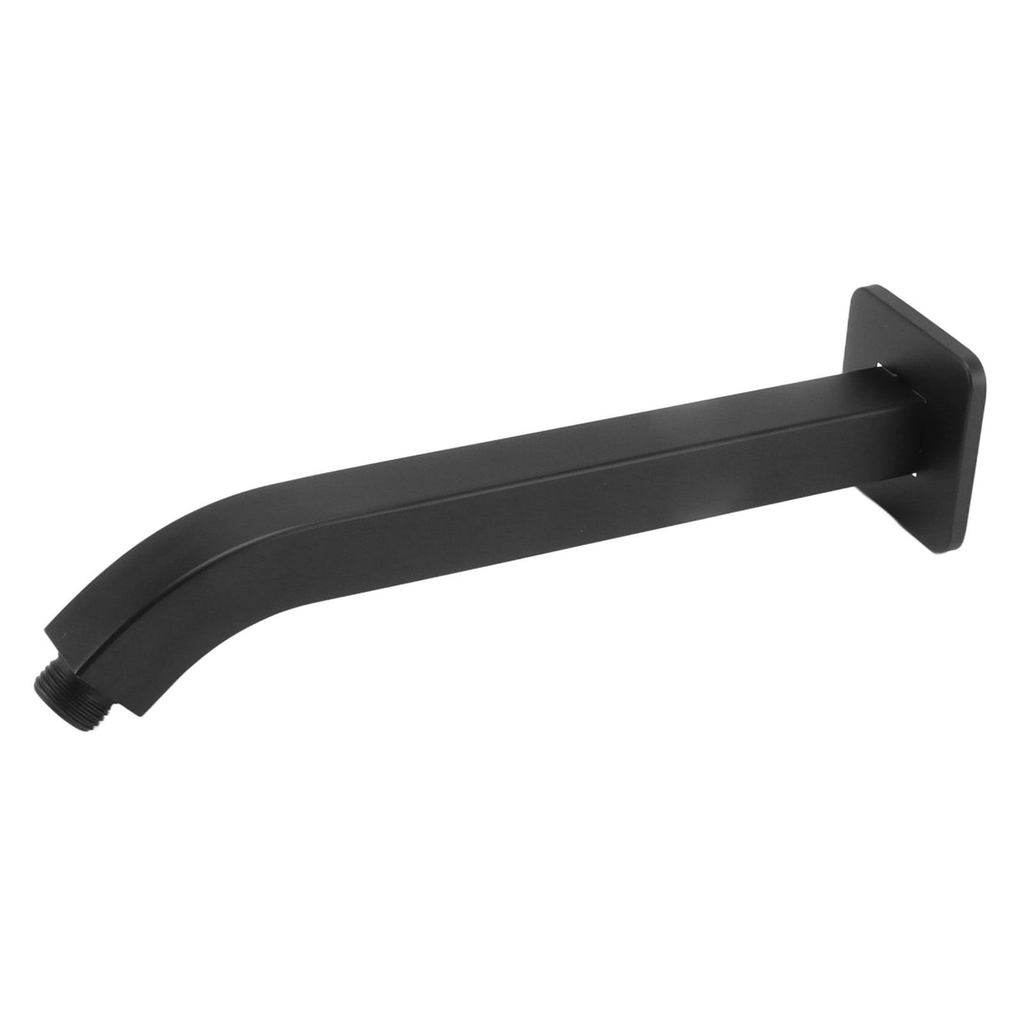 Shower Head Arm Square Brass Wall Mounted Rustproof 10in Shower Head Extension Arm for Bathroom Black