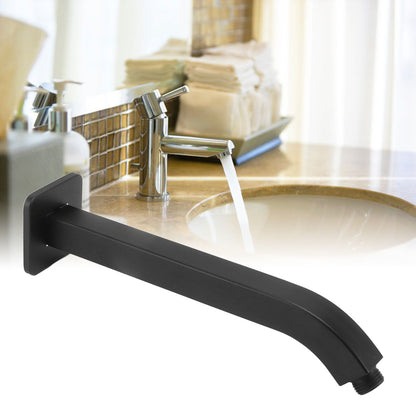 Shower Head Arm Square Brass Wall Mounted Rustproof 10in Shower Head Extension Arm for Bathroom Black