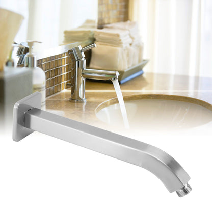 Shower Head Arm Square Brass Wall Mounted Rustproof 10in Shower Head Extension Arm for Bathroom Brushed
