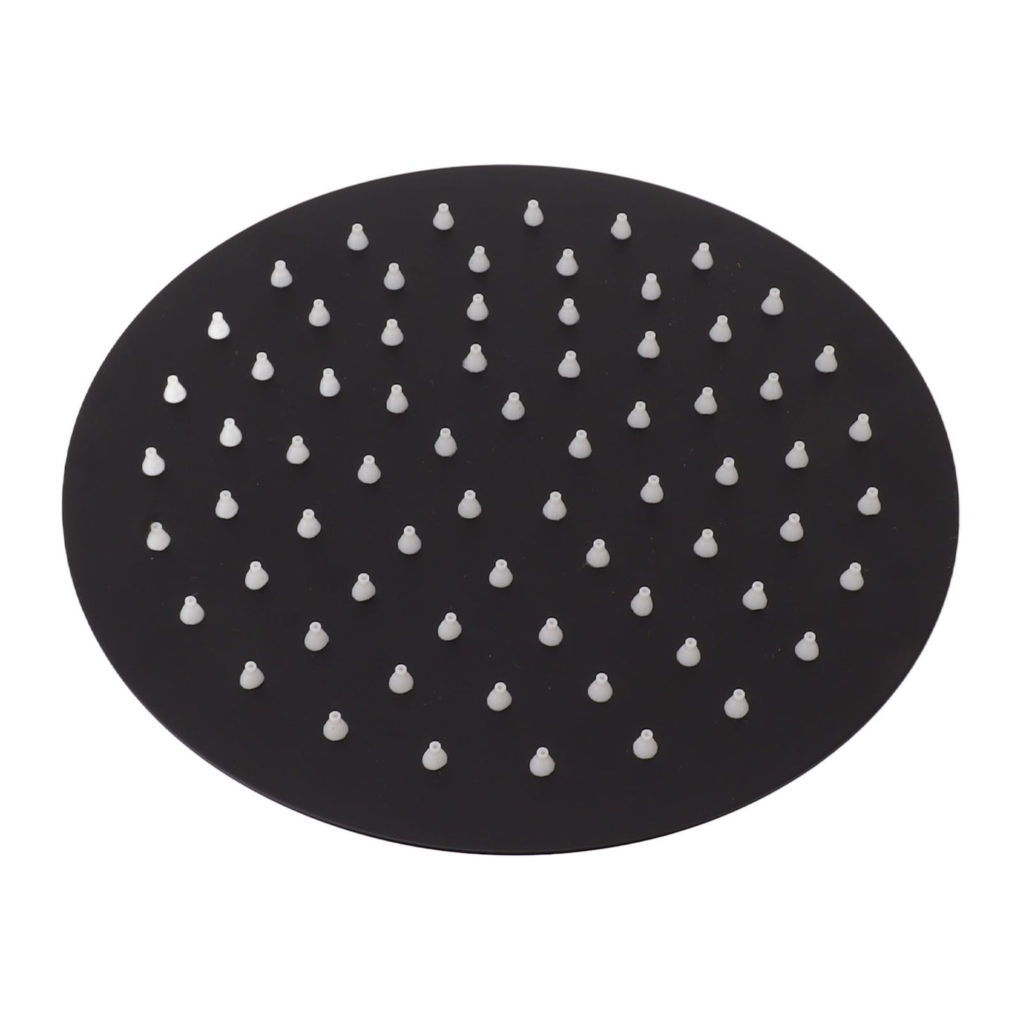Ultra Thin Rainfall Shower Head Rain Waterfall Stainless Steel Fixed Showerhead Round Black 8in