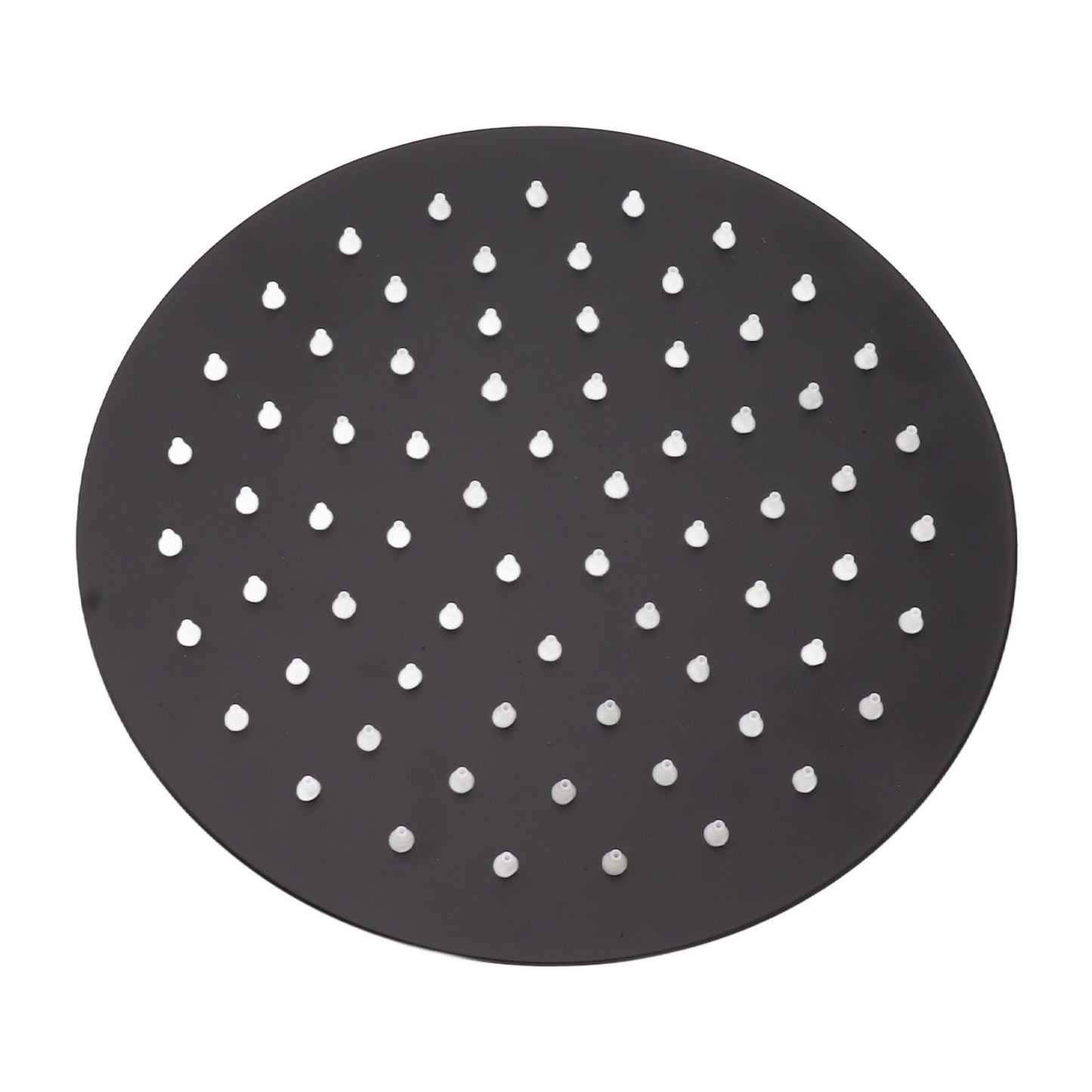 Ultra Thin Rainfall Shower Head Rain Waterfall Stainless Steel Fixed Showerhead Round Black 8in