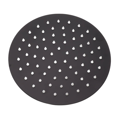Ultra Thin Rainfall Shower Head Rain Waterfall Stainless Steel Fixed Showerhead Round Black 8in