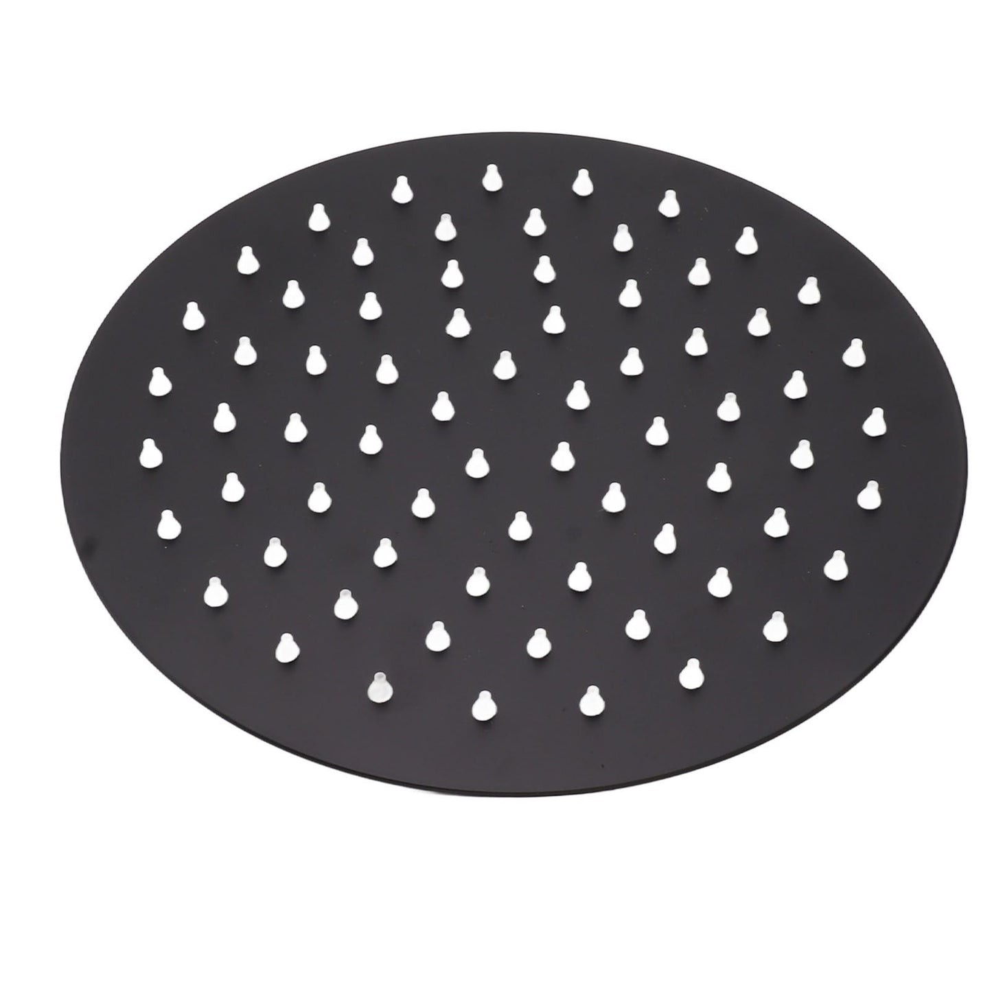 Ultra Thin Rainfall Shower Head Rain Waterfall Stainless Steel Fixed Showerhead Round Black 8in