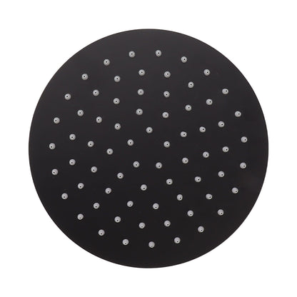 Ultra Thin Rainfall Shower Head Rain Waterfall Stainless Steel Fixed Showerhead Round Black 8in