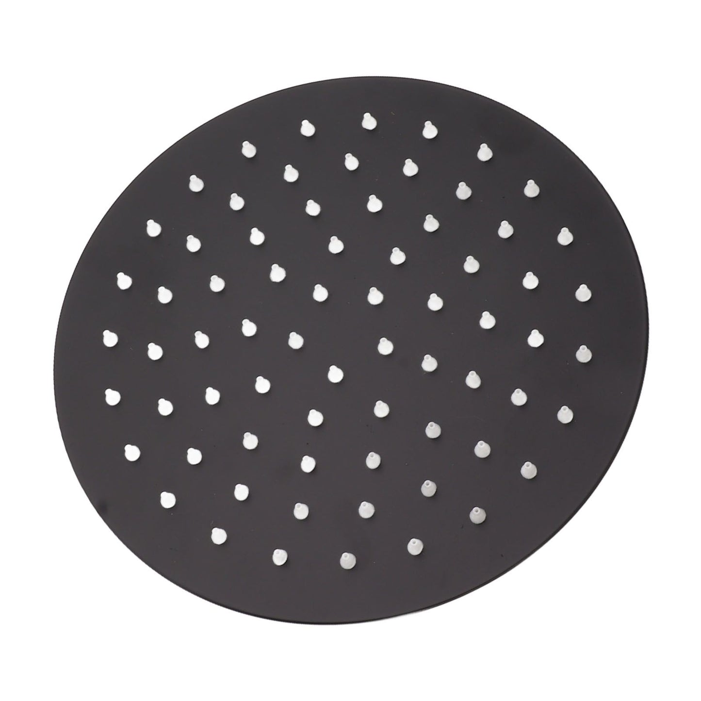 Ultra Thin Rainfall Shower Head Rain Waterfall Stainless Steel Fixed Showerhead Round Black 8in