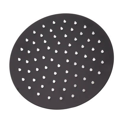 Ultra Thin Rainfall Shower Head Rain Waterfall Stainless Steel Fixed Showerhead Round Black 8in