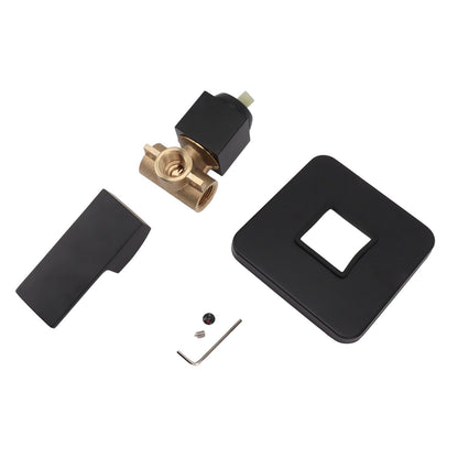 Shower Valves Wall Mount Copper Faucet Shower Rough In Valve Bathroom Trim Kit Single Handle Tub Shower Valve Mixer Black