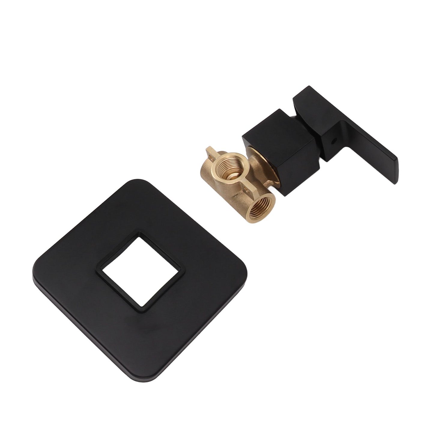 Shower Valves Wall Mount Copper Faucet Shower Rough In Valve Bathroom Trim Kit Single Handle Tub Shower Valve Mixer Black