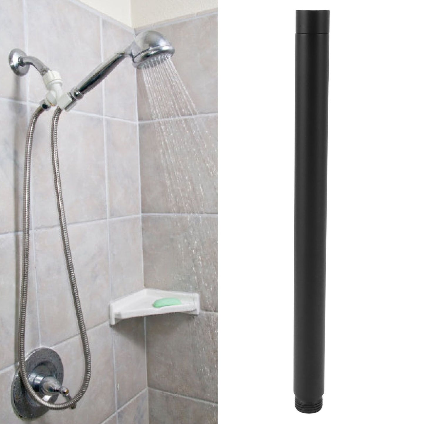 Shower Head Extension Stainless Steel Shower Arm Fine Surface Easy Installation Shower Pipe Extension 10in