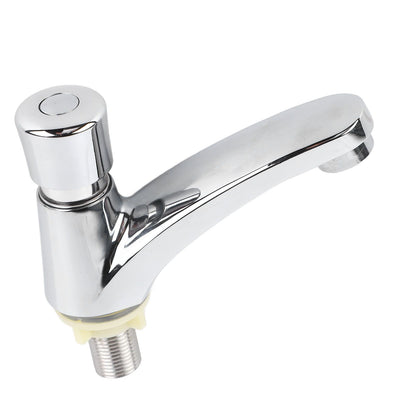 Time Delay Basin Sink Faucet Copper Alloy Push Switch Water Saving Tap for Home Kitchen Bathroom Hotel