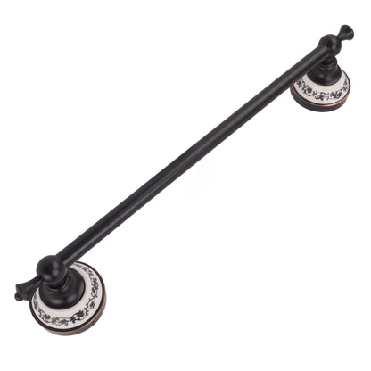 40.5cm Bathroom Towel Bar Copper Bath Towel Rack Single Towel Bar Wall Mounted Towel Holder European Style Black Antique
