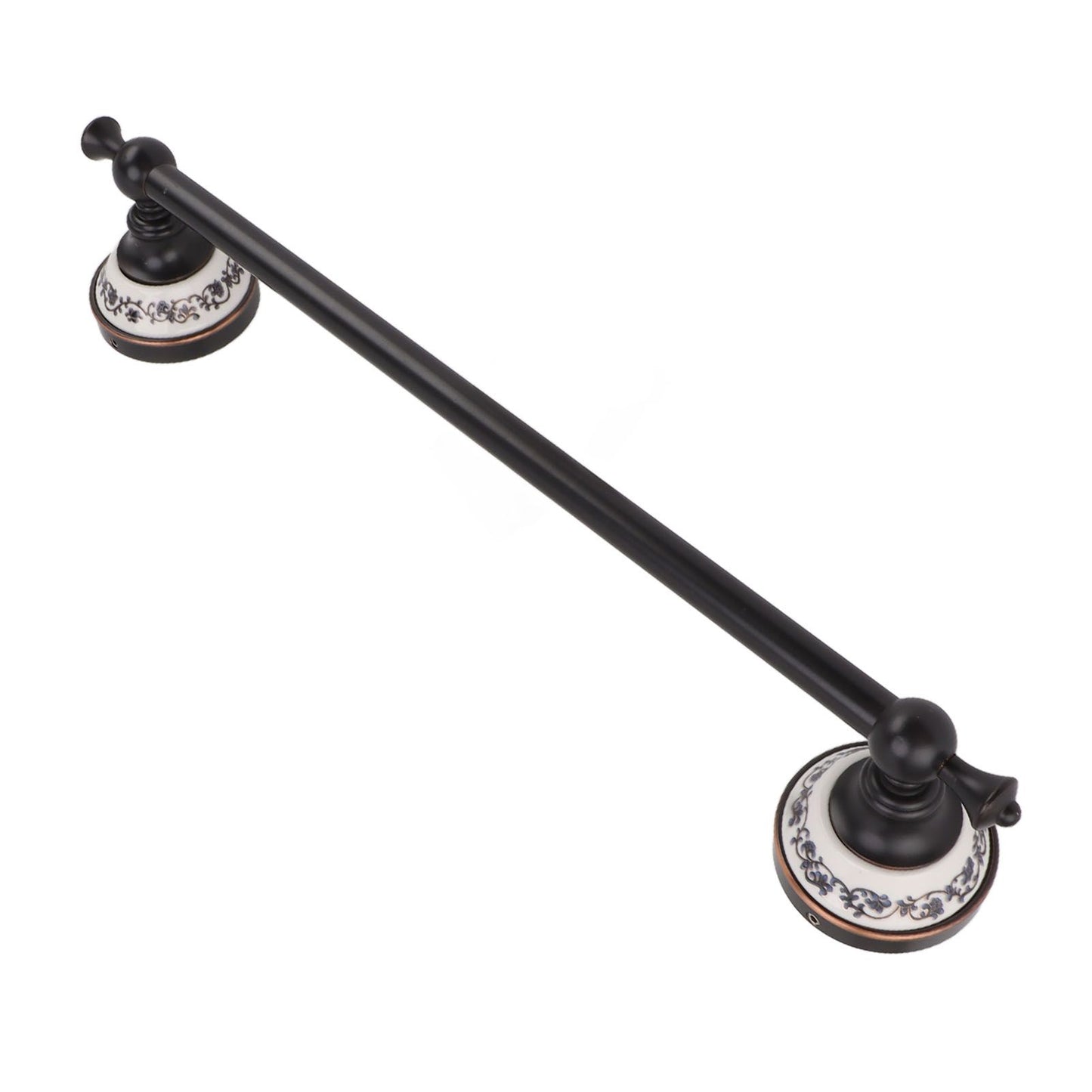 40.5cm Bathroom Towel Bar Copper Bath Towel Rack Single Towel Bar Wall Mounted Towel Holder European Style Black Antique