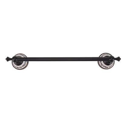 40.5cm Bathroom Towel Bar Copper Bath Towel Rack Single Towel Bar Wall Mounted Towel Holder European Style Black Antique