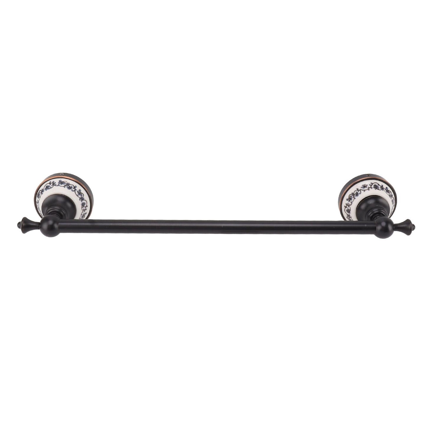40.5cm Bathroom Towel Bar Copper Bath Towel Rack Single Towel Bar Wall Mounted Towel Holder European Style Black Antique