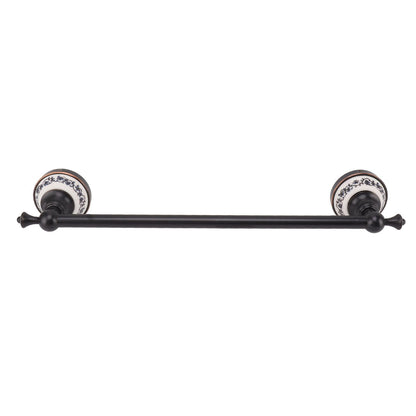 40.5cm Bathroom Towel Bar Copper Bath Towel Rack Single Towel Bar Wall Mounted Towel Holder European Style Black Antique