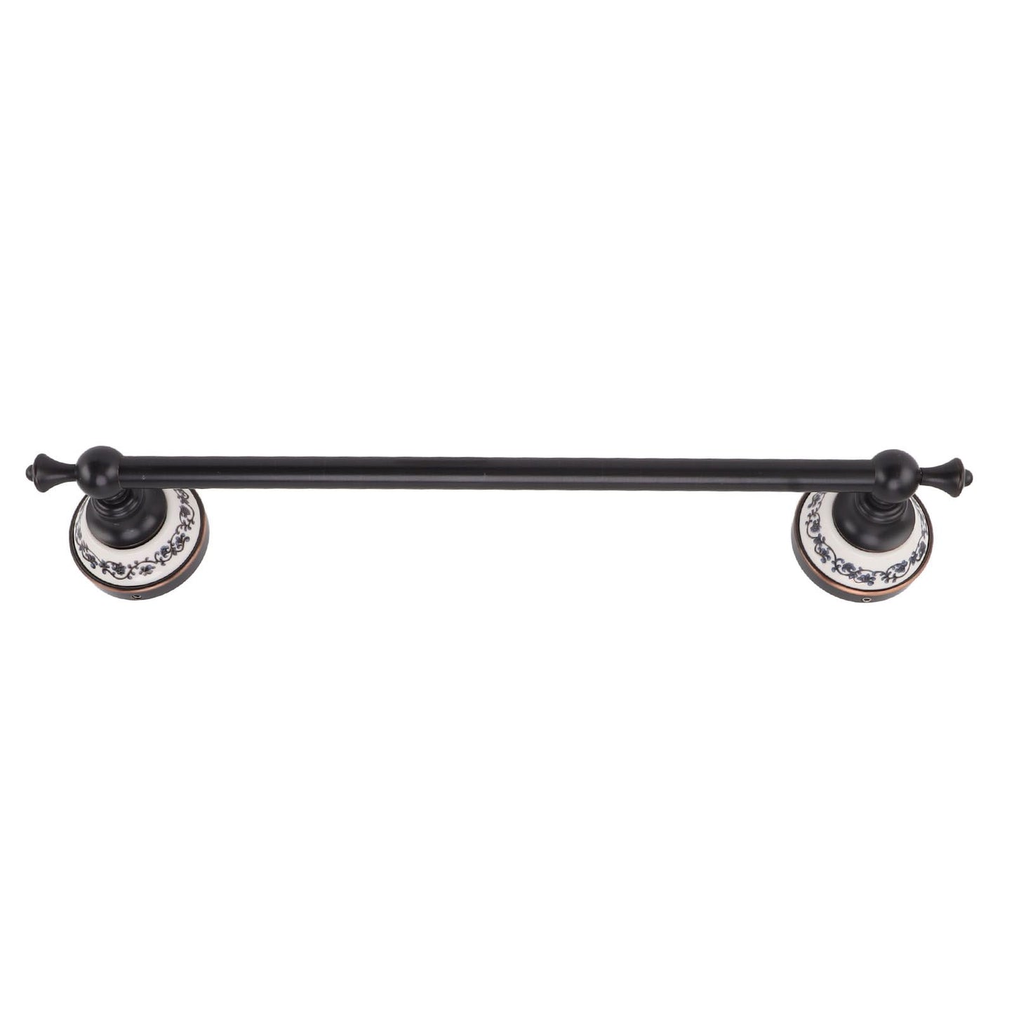 40.5cm Bathroom Towel Bar Copper Bath Towel Rack Single Towel Bar Wall Mounted Towel Holder European Style Black Antique
