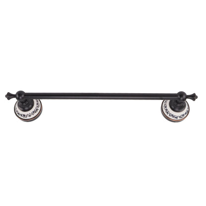 40.5cm Bathroom Towel Bar Copper Bath Towel Rack Single Towel Bar Wall Mounted Towel Holder European Style Black Antique