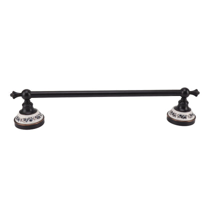 40.5cm Bathroom Towel Bar Copper Bath Towel Rack Single Towel Bar Wall Mounted Towel Holder European Style Black Antique