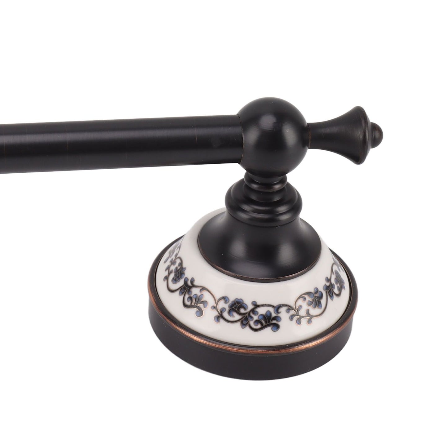 40.5cm Bathroom Towel Bar Copper Bath Towel Rack Single Towel Bar Wall Mounted Towel Holder European Style Black Antique