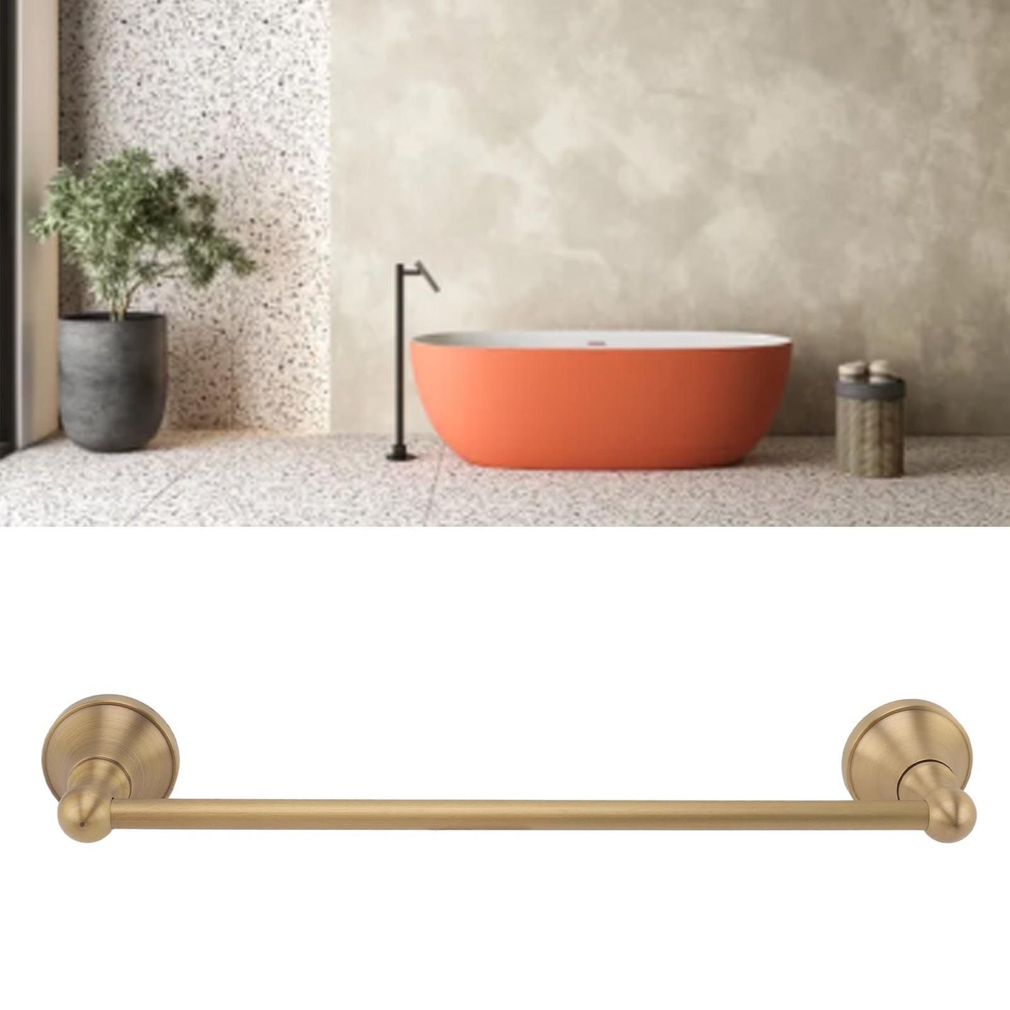 Towel Bar European Style Retro Shower Towel Rack Wall Mounted Copper Towel Rail Holder for Bathroom
