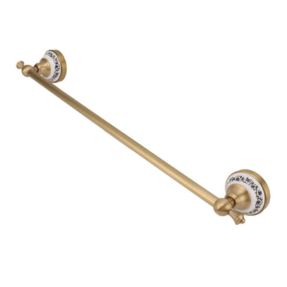 Towel Bar European Style Single Rod Hanging Bath Towel Holder Copper Towel Rack for Bathroom Toilets Antique Color