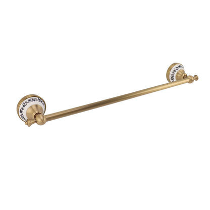 Towel Bar European Style Single Rod Hanging Bath Towel Holder Copper Towel Rack for Bathroom Toilets Antique Color
