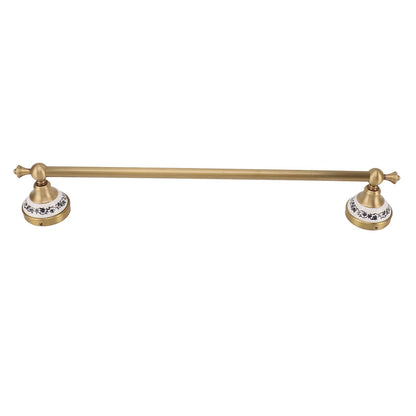 Towel Bar European Style Single Rod Hanging Bath Towel Holder Copper Towel Rack for Bathroom Toilets Antique Color