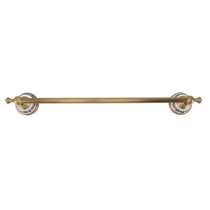 Towel Bar European Style Single Rod Hanging Bath Towel Holder Copper Towel Rack for Bathroom Toilets Antique Color