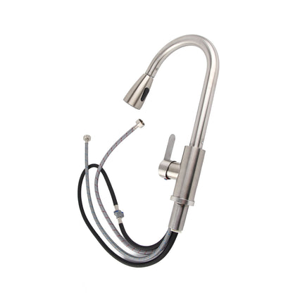 Kitchen Hot Cold Mixing Sink Faucet with Pull Down Sprayer 304 Stainless Steel Kitchen Sink Pull Out Faucet