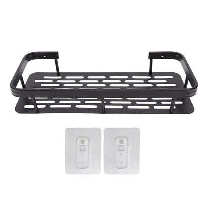Shower Caddy Single Tier Durable Aluminium Rustproof Sticker Installation Shower Shelf for Bathroom Bedroom Kitchen Black