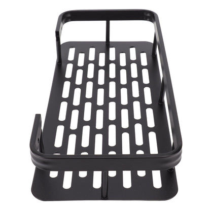 Shower Caddy Single Tier Durable Aluminium Rustproof Sticker Installation Shower Shelf for Bathroom Bedroom Kitchen Black