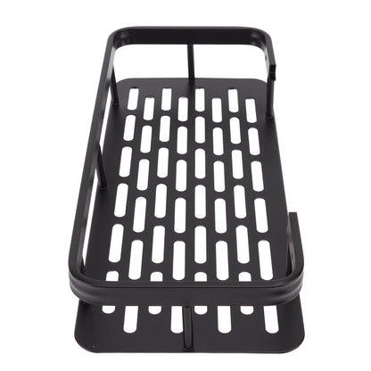 Shower Caddy Single Tier Durable Aluminium Rustproof Sticker Installation Shower Shelf for Bathroom Bedroom Kitchen Black